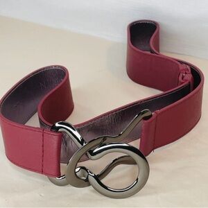 Nine West Maroon/Silver metallic belt size small/medium